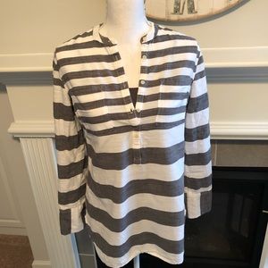 Merona Medium Gray and White Striped Tunic